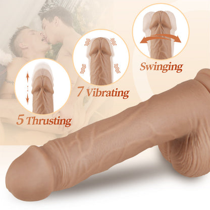 KING - 10.24 Inch 5 Telescoping 7 Vibrating Swinging Dildo