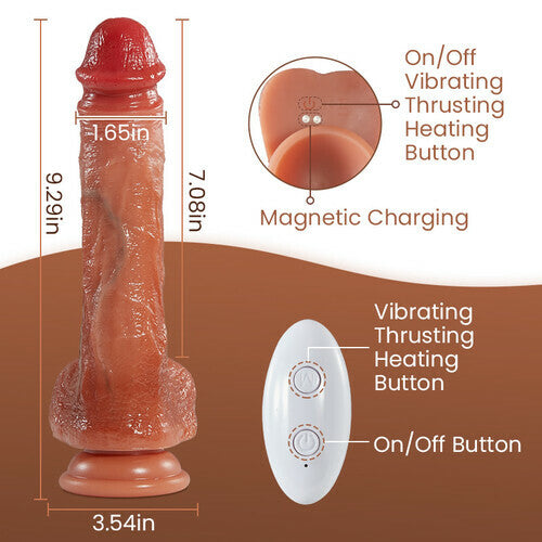 Thrusting Heating Dildo 9.29 Inch