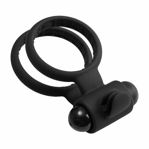 Vibrating Battery-Powered Cock Ring for Clitoris & Testicles Stimulation Lasting Stronger Vibrator