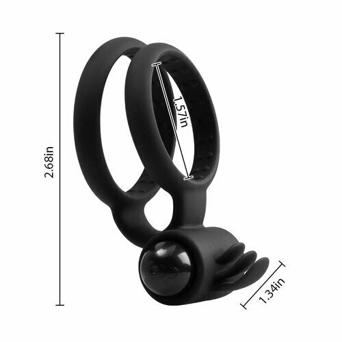 Vibrating Battery-Powered Cock Ring for Clitoris & Testicles Stimulation Lasting Stronger Vibrator