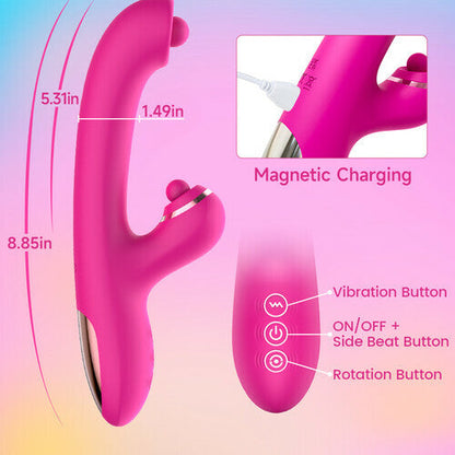 G spot Vibrator with Dual-Ball Clit 7 Vibrating Tapping & 10 Rotating Stimulator