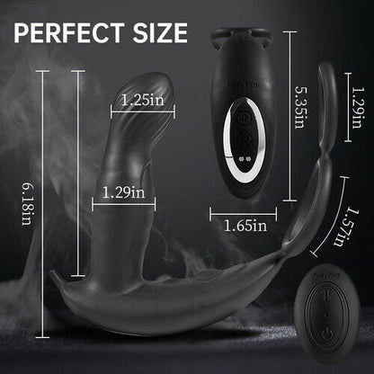 5 Thrusting 10 Vibrating Direct Prostate Massager with Cock Ring