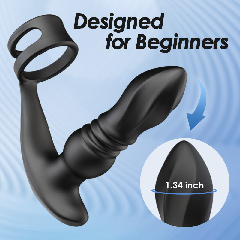 THOR Thrusting Prostate Massager with Double Cock Rings