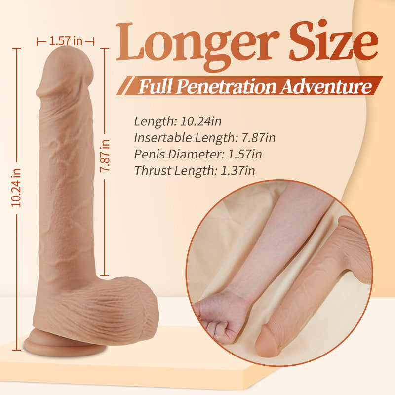 KING - 10.24 Inch 5 Telescoping 7 Vibrating Swinging Dildo